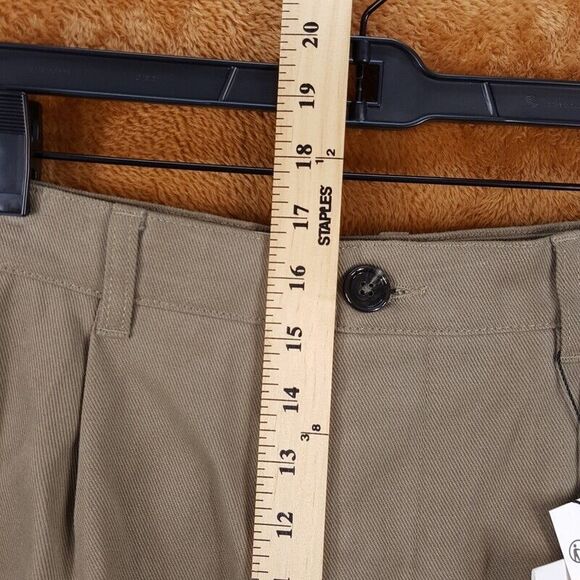 AMI PARIS Mens Pants Large Tan Pleated Tapered Cuff Ankle CARROT Trouser $405 - Picture 10 of 12